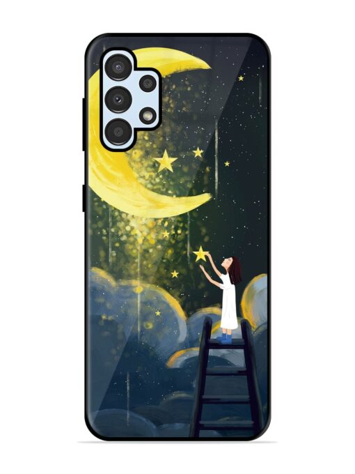 Moonlight Healing Night Illustration Glossy Metal TPU Phone Cover for Samsung Galaxy A32 (4G)