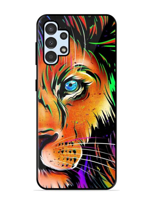 Colorful Lion Design Glossy Metal TPU Phone Cover for Samsung Galaxy A32 (4G) Zapvi