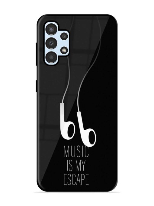 Music Is My Escape Glossy Metal Phone Cover for Samsung Galaxy A32 (4G) Zapvi