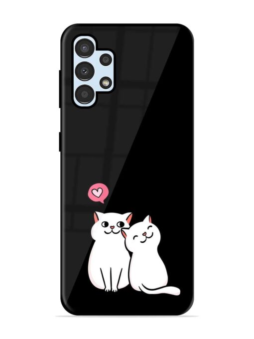 Cat Love Glossy Metal Phone Cover for Samsung Galaxy A32 (4G) Zapvi