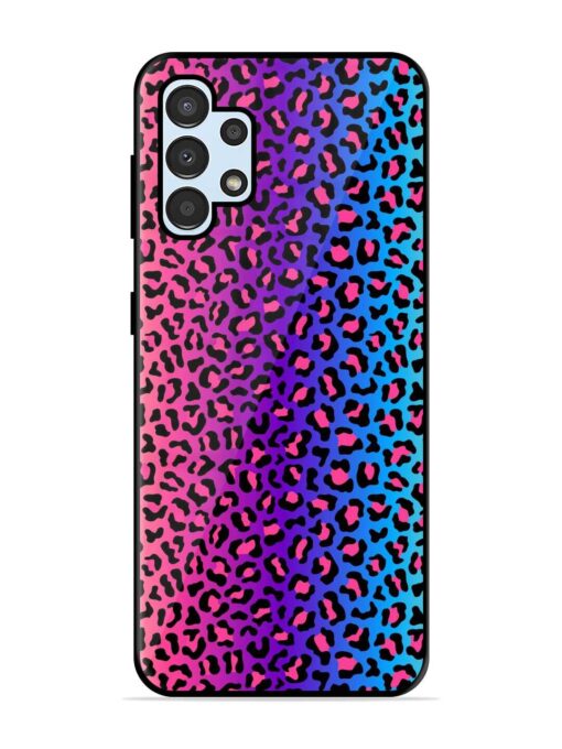 Colorful Leopard Seamless Glossy Metal Phone Cover for Samsung Galaxy A32 (4G) Zapvi