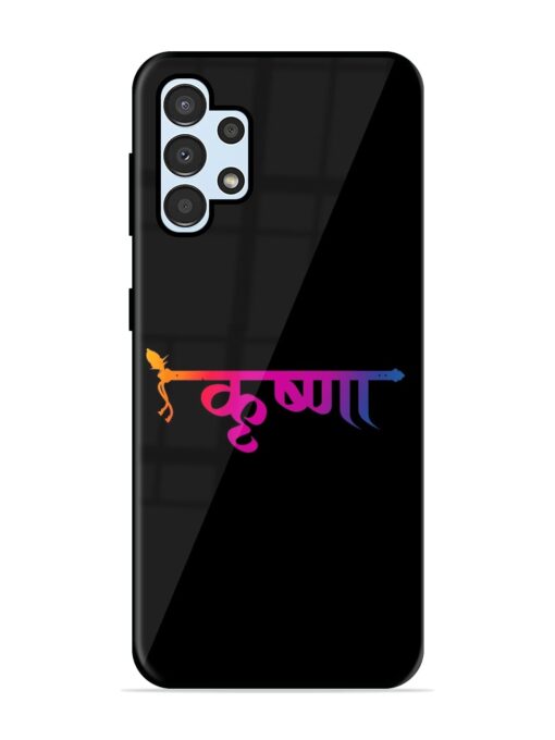 Krishna Typo Glossy Metal Phone Cover for Samsung Galaxy A32 (4G)