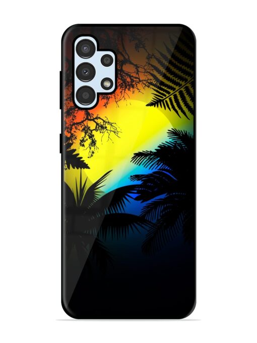 Colorful Sunset With Palm Trees Glossy Metal Phone Cover for Samsung Galaxy A32 (4G)