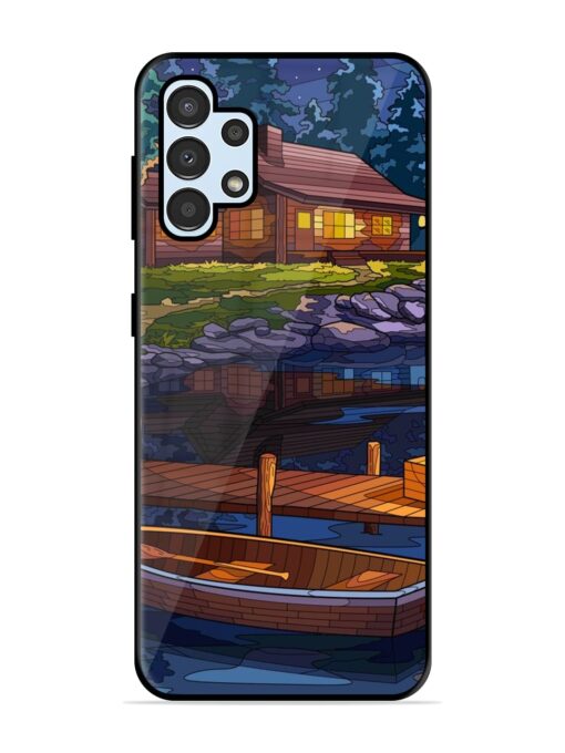 Village Night Scene Glossy Metal Phone Cover for Samsung Galaxy A32 (4G) Zapvi