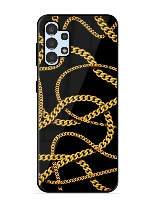 Decorative Golde Chain Glossy Metal Phone Cover for Samsung Galaxy A32 (4G) Zapvi