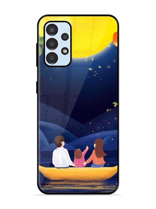 Happy Family And Beautiful View Glossy Metal Phone Cover for Samsung Galaxy A33 (5G) Zapvi