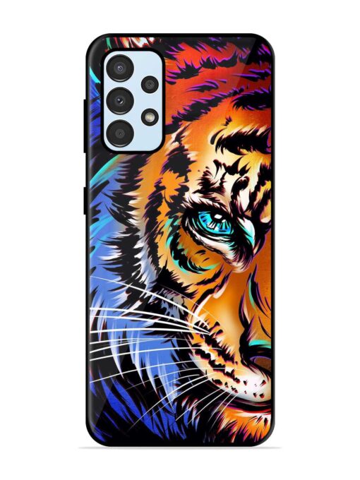 Colorful Lion Art Glossy Metal Phone Cover for Samsung Galaxy A33 (5G) Zapvi