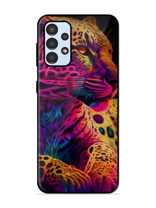 Leopard Art Glossy Metal Phone Cover for Samsung Galaxy A33 (5G)