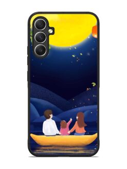 Happy Family And Beautiful View Glossy Metal Phone Cover for Samsung Galaxy A34 (5G)