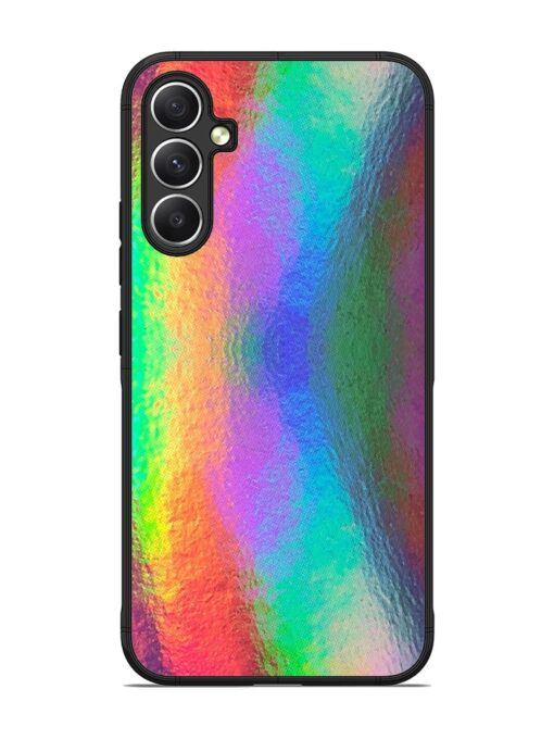 Colorful Holographic Background Glossy Metal TPU Phone Cover for Samsung Galaxy A34 (5G)