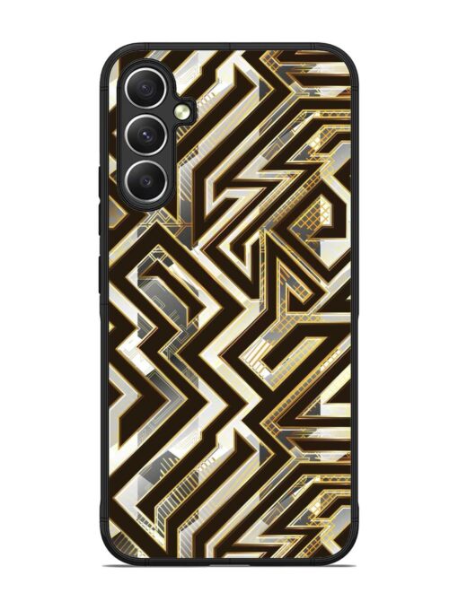 Technology Geometric Seamless Glossy Metal Phone Cover for Samsung Galaxy A34 (5G)