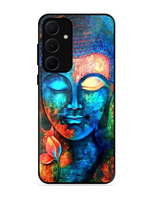 Buddha Painting Glossy Metal Phone Cover for Samsung Galaxy A35 (5G)