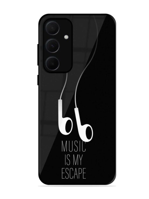 Music Is My Escape Glossy Metal Phone Cover for Samsung Galaxy A35 (5G)