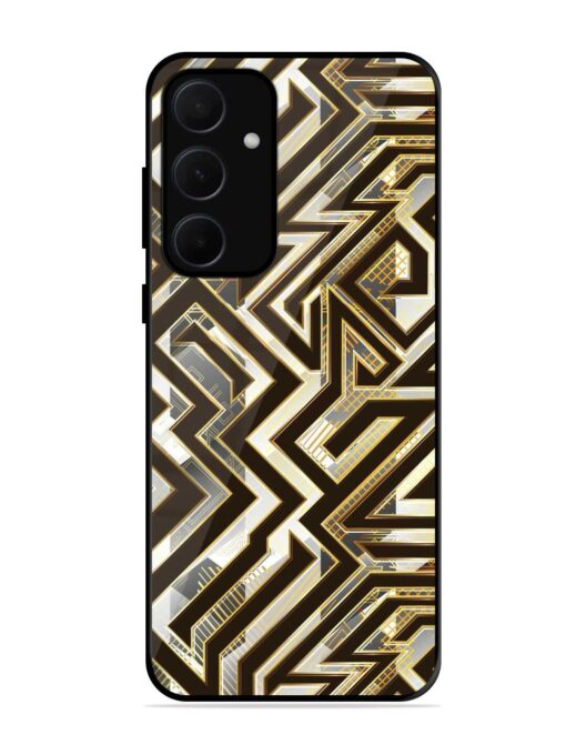 Technology Geometric Seamless Glossy Metal Phone Cover for Samsung Galaxy A35 (5G)