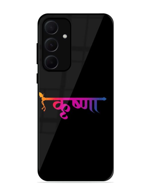 Krishna Typo Glossy Metal Phone Cover for Samsung Galaxy A35 (5G)