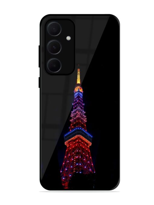 Eiffel Tower Night View Glossy Metal Phone Cover for Samsung Galaxy A35 (5G) Zapvi