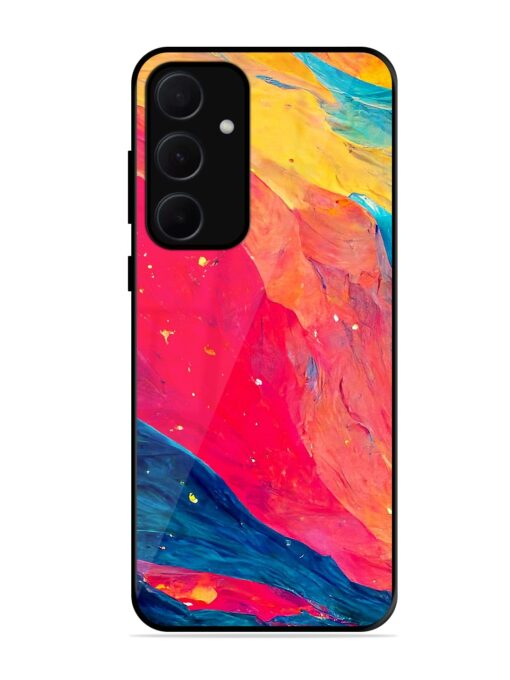 Starry Night Glossy Metal Phone Cover for Samsung Galaxy A35 (5G)