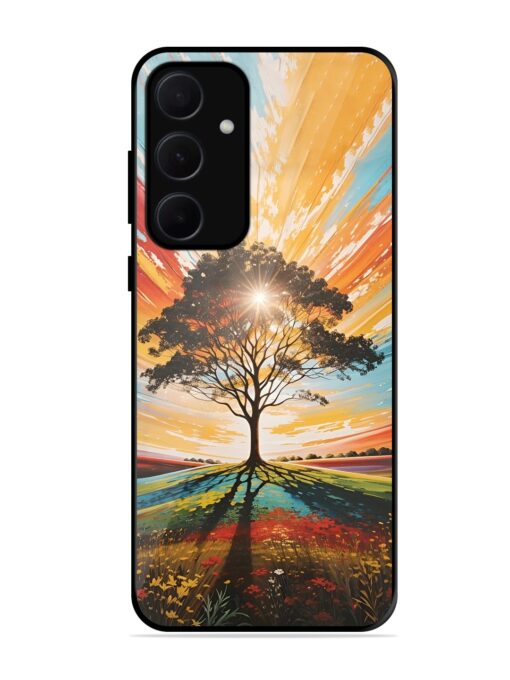 Abstract Tree Colorful Art Glossy Metal Phone Cover for Samsung Galaxy A35 (5G) Zapvi