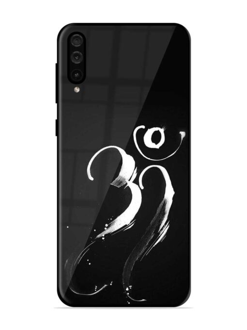 Om Logo Glossy Metal Phone Cover for Samsung Galaxy A50 Zapvi