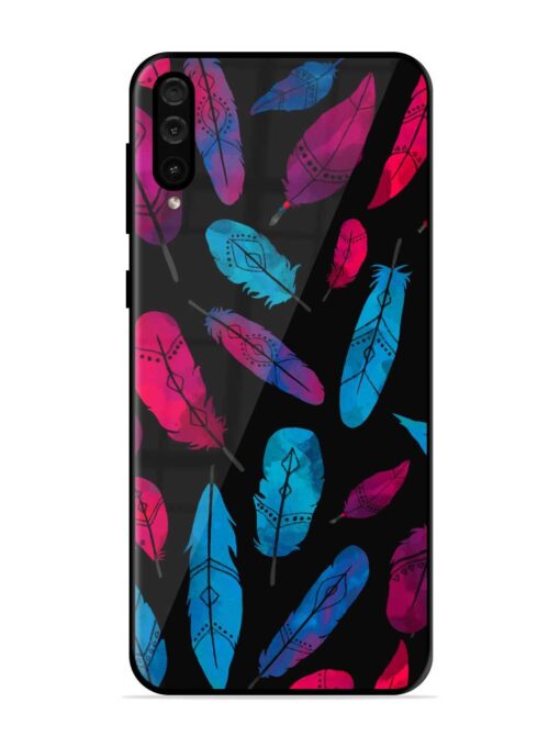 Feather Art Glossy Metal Phone Cover for Samsung Galaxy A50