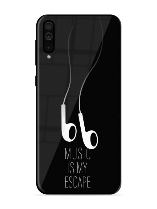 Music Is My Escape Glossy Metal Phone Cover for Samsung Galaxy A50 Zapvi