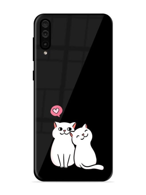 Cat Love Glossy Metal Phone Cover for Samsung Galaxy A50 Zapvi