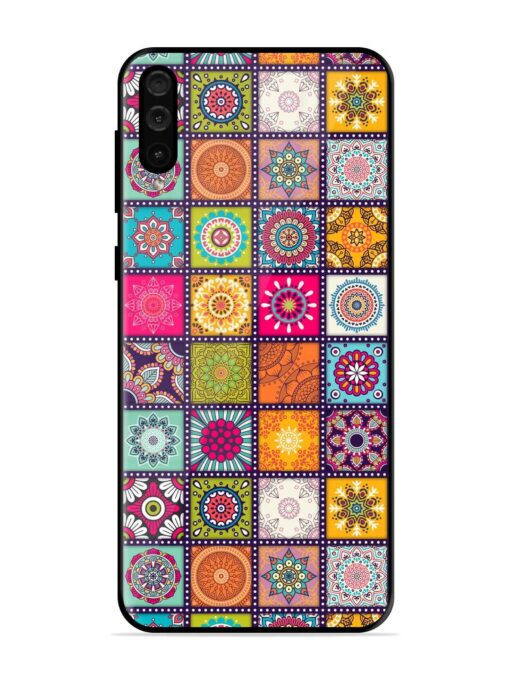 Seamless Pattern Vintage Glossy Metal Phone Cover for Samsung Galaxy A50