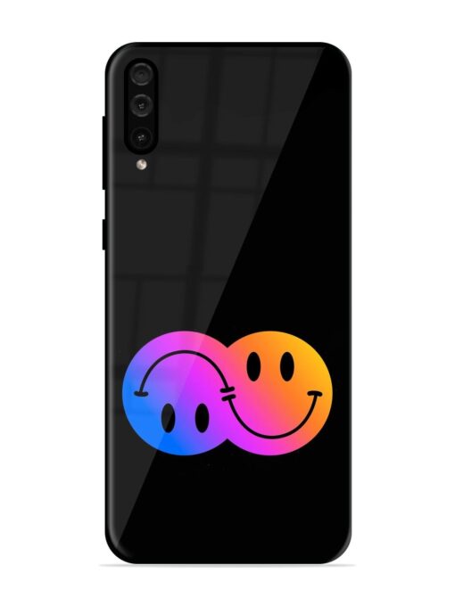 Gradient Smile Art Glossy Metal TPU Phone Cover for Samsung Galaxy A50