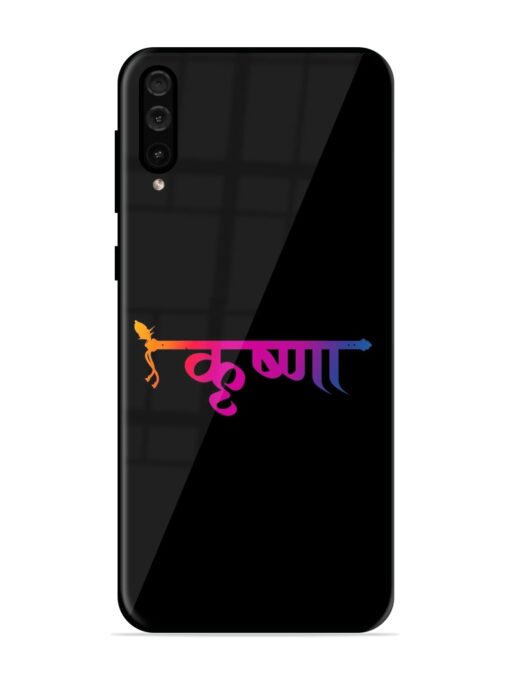 Krishna Typo Glossy Metal Phone Cover for Samsung Galaxy A50 Zapvi