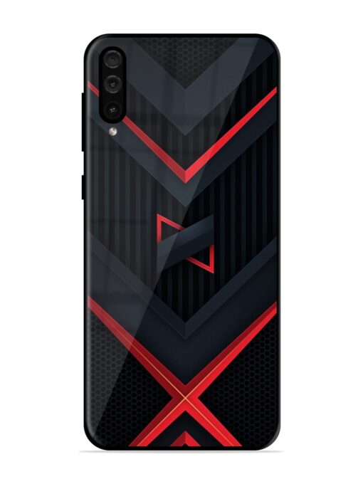 Red Gray Abstract Glossy Metal Phone Cover for Samsung Galaxy A50