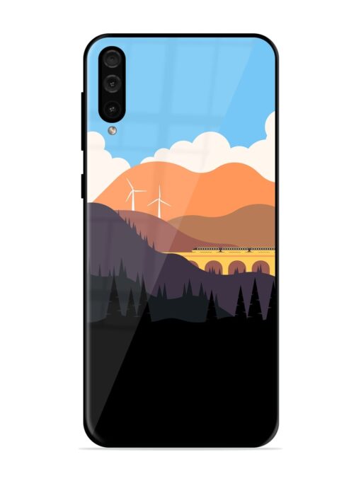 Minimal Mountain Vector Glossy Metal Phone Cover for Samsung Galaxy A50