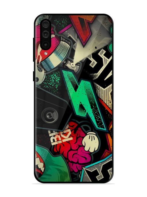 Graffiti Art Glossy Metal Phone Cover for Samsung Galaxy A50