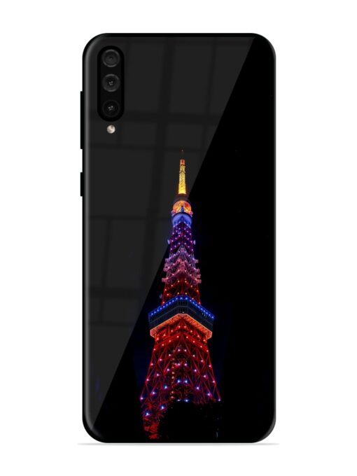 Eiffel Tower Night View Glossy Metal Phone Cover for Samsung Galaxy A50