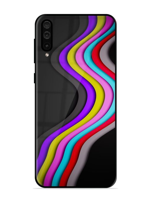 Liquid Blue Abstract Glossy Metal Phone Cover for Samsung Galaxy A50