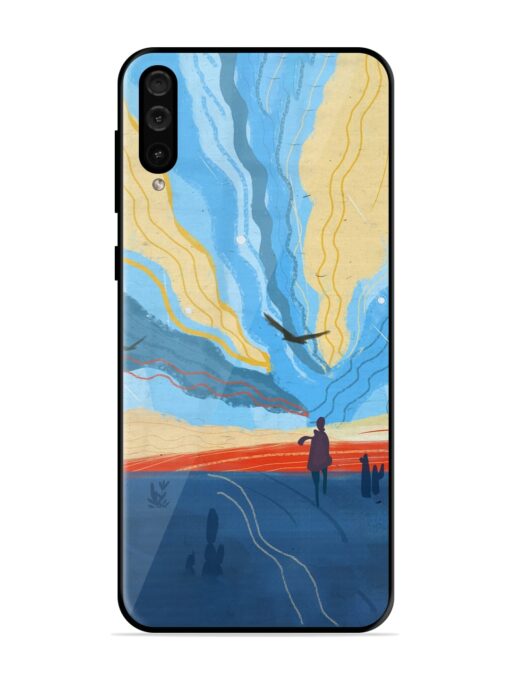 Minimal Abstract Landscape Glossy Metal Phone Cover for Samsung Galaxy A50