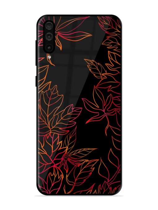 Red Floral Pattern Glossy Metal Phone Cover for Samsung Galaxy A50