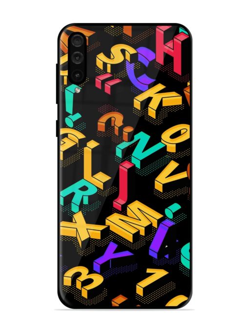 Seamless Pattern With Letters Glossy Metal Phone Cover for Samsung Galaxy A50