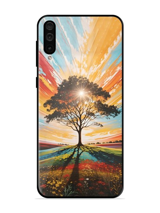 Abstract Tree Colorful Art Glossy Metal Phone Cover for Samsung Galaxy A50 Zapvi