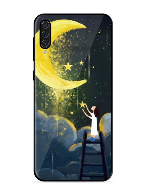 Moonlight Healing Night Illustration Glossy Metal TPU Phone Cover for Samsung Galaxy A50S Zapvi