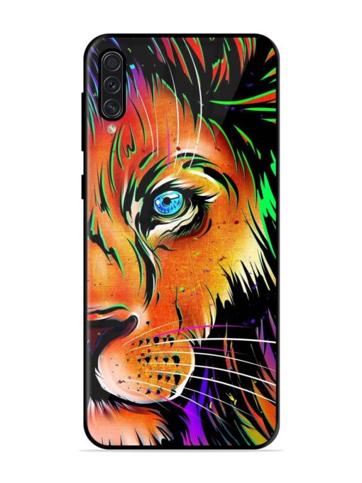 Colorful Lion Design Glossy Metal TPU Phone Cover for Samsung Galaxy A50S Zapvi