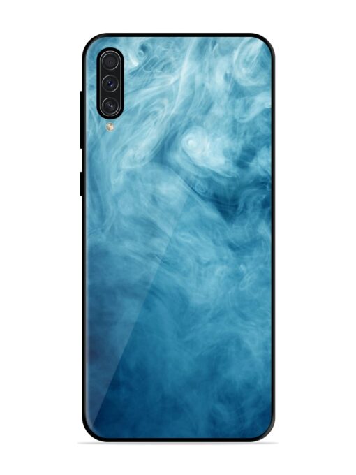 Blue Smoke Art Glossy Metal Phone Cover for Samsung Galaxy A50S Zapvi