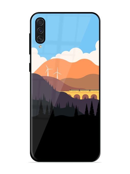 Minimal Mountain Vector Glossy Metal Phone Cover for Samsung Galaxy A50S