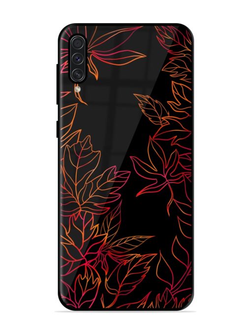 Red Floral Pattern Glossy Metal Phone Cover for Samsung Galaxy A50S Zapvi