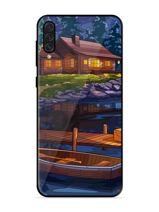 Village Night Scene Glossy Metal Phone Cover for Samsung Galaxy A50S Zapvi