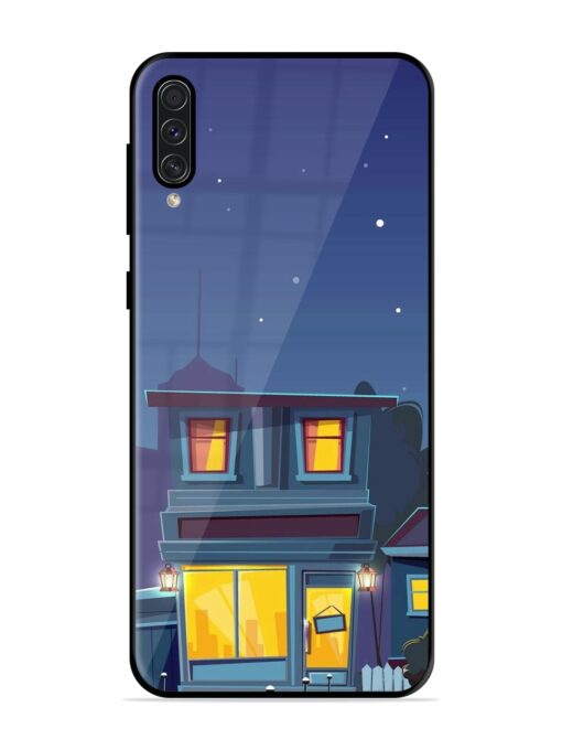 Vector Night House Glossy Metal Phone Cover for Samsung Galaxy A50S Zapvi