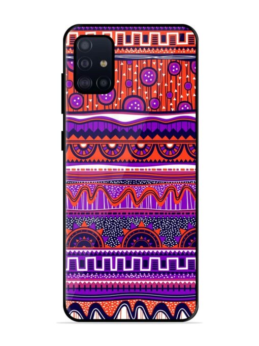 Ethnic Seamless Pattern Glossy Metal TPU Phone Cover for Samsung Galaxy A51 Zapvi