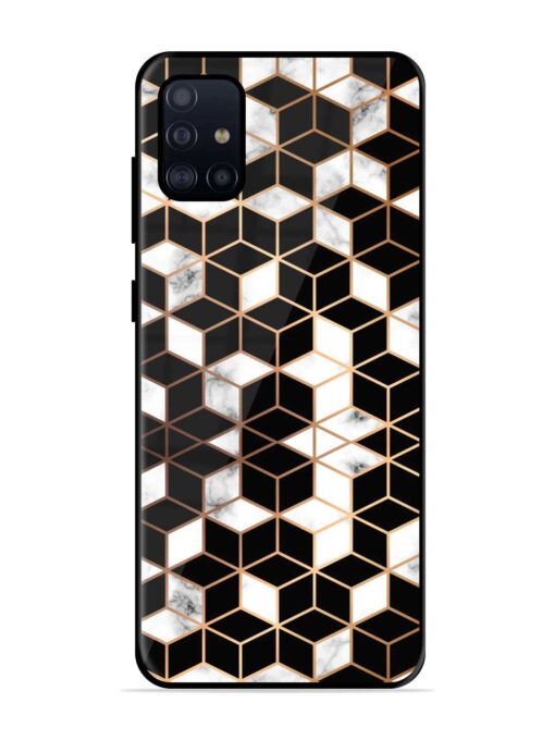 Vector Marble Texture Glossy Metal Phone Cover for Samsung Galaxy A51 Zapvi