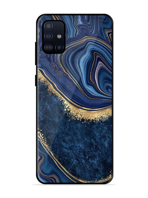 Abstract Background Blue Glossy Metal TPU Phone Cover for Samsung Galaxy A51 Zapvi