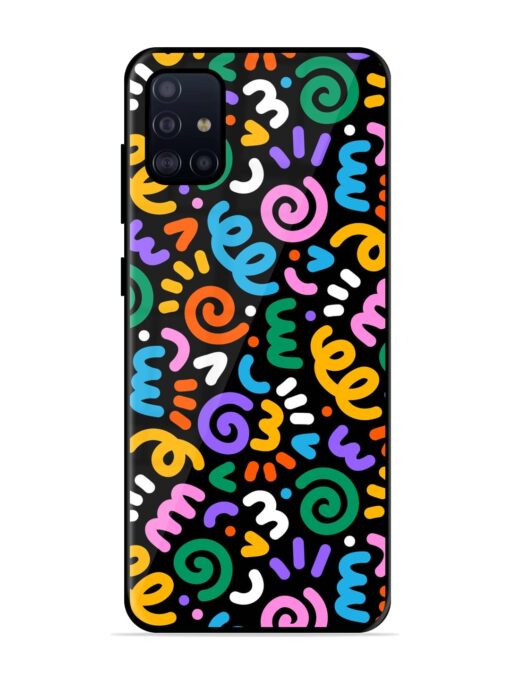 Colorful Seamless Vector Glossy Metal Phone Cover for Samsung Galaxy A51 Zapvi