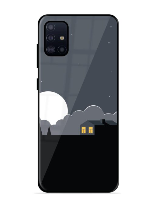 Full Moon Vector Art Glossy Metal Phone Cover for Samsung Galaxy A51